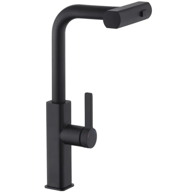 Смеситель для кухни с выдвижным изливом Mixxus Premium HAMMER 014 BLACK (MI6954)