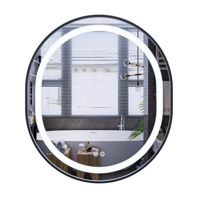 Зеркало Mixxus Premium ELLIPSE MV05-80x70-REVERSE BLACK (LED Touch, Anti-fog, димер (3-6kK))(MP6646