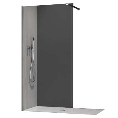 Душевая перегородка Koer SR SP01-100x200-TR-01 Walk-In прозрачное стекло Easy Clean 8мм, хром (KR53