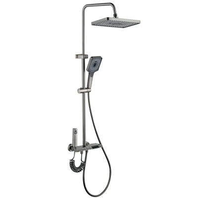Душевая колонна со смесителем Mixxus Premium RIVIERA 009-J GRAPHITE с кнопкой переключения, 4 режим