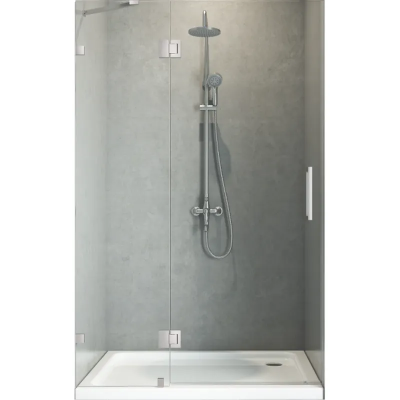 Дверь в нишу Koer SR SD04-120x200-TR-01 прозрачное стекло Easy Clean 10мм, хром (KR5387)