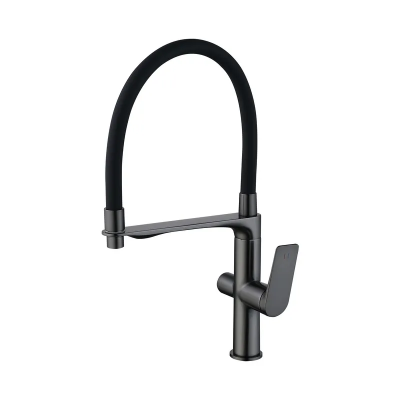 Смеситель для кухни Mixxus Premium DERBY 021 (NUT) GRAPHITE REFL.BLACK с выходом для питьевой воды