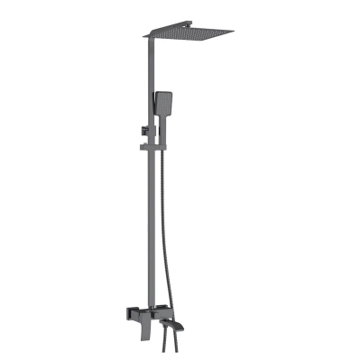 Душевая колонна со смесителем Koer KB-56007-07, 3 функции (Цвет графит) (KR5160)