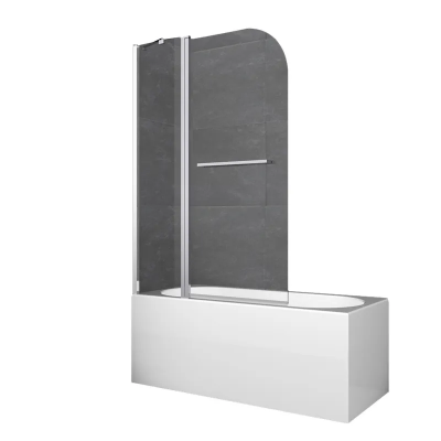 Шторки стеклянные на ванну Koer SR BS04-95x140-TR-01 прозрачное стекло 6мм, хром (KR5403)