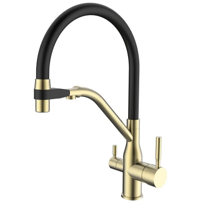 Смеситель для кухни MixxusPremium Gravity 021 BRUSHED GOLD REFL.BLACK (MI6981)