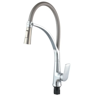 Смеситель для кухни Plamix Lucas-017 SET CHROME REFL.Grey с подводом (PM0715)