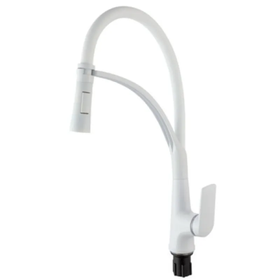 Смеситель для кухни Plamix Lucas-017 SET White REFL.White с подводом (PM0716)
