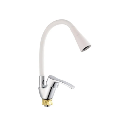 Смеситель для кухни с силиконовым изливом Champion YUB 011-279 (Nut) Refl.White (MI6426)