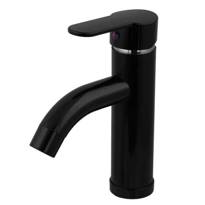 Смеситель для умывальника Plamix Raul-001-B Black (без подвода) (PM0654)