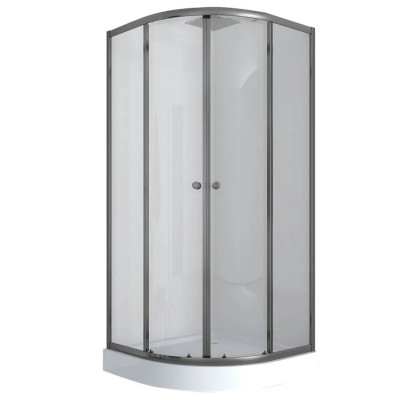 Душевая кабина с низким поддоном Mixxus PLAIN SCT02-90x90x195-TR GRAPHITE прозрачное стекло 4мм (MI