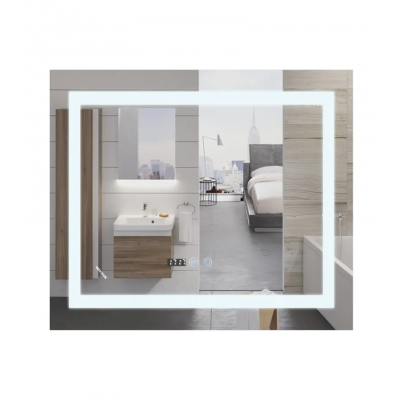 Зеркало Mixxus WARM MR02-80x80 с LED Touch, Anti-fog, димером, регулировкой яркости, часами (MI6934