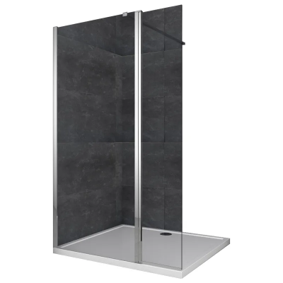 Душевая перегородка Koer SR SP03-120x200-TR-01 Walk-In прозрачное стекло Easy Clean 8мм, хром (KR53