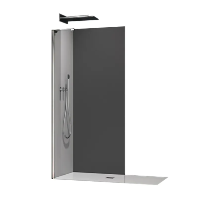 Душевая перегородка Koer SR SP02-100x200-TR-01 Walk-In прозрачное стекло Easy Clean 8мм, хром (KR53