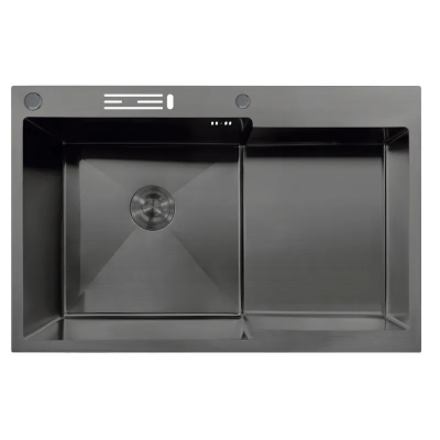 Мийка MIXXUS MH7849L-HK NANO-BLACK (3.0/0.9) з нержавіючої сталі 