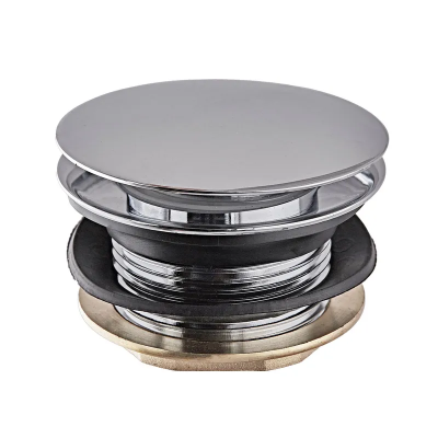 Донний клапан для ванної Koer PW-05-01 1 1/2'' (кнопка) (Колір хром) (KR3406)