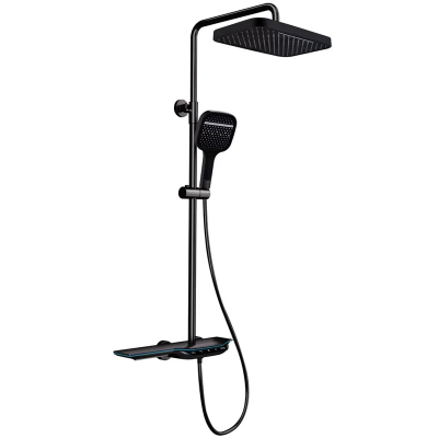 Душевая колонна с термостатическим смесителем MIXXUS PREMIUM SPACE-009-J BLACK с кнопочным переключ