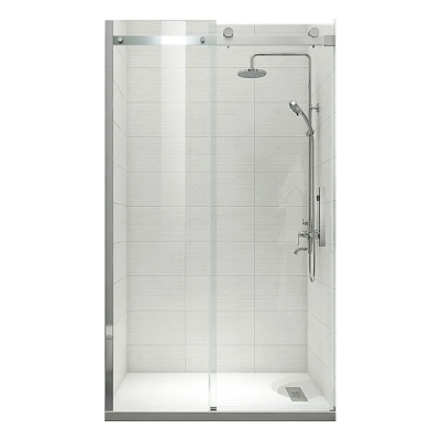Дверь в нишу Koer SR SD01-120x200-TR-02 прозрачное стекло Easy Clean 8мм, никель (KR5379)
