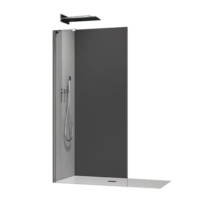 Душевая перегородка Koer SR SP02-100x200-TR-07 Walk-In прозрачное стекло Easy Clean 8мм, графит (KR