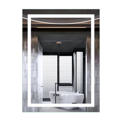 Зеркало Mixxus Premium FLASH MR21-60x80 (LED Touch, Anti-fog, димер, часы) (MP6617)