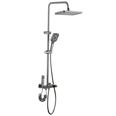 Душевая колонна со смесителем Mixxus Premium NEPTUNE 009-J GRAPHITE с кнопкой переключения, 4 режим