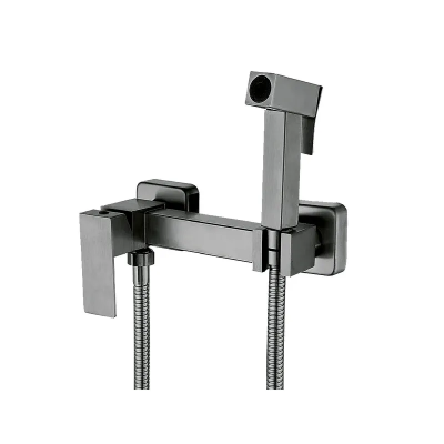 Смеситель настенный с гигиеническим душем Mixxus KUB-222 GRAPHITE из нерж.стали SUS304 (MI6846)