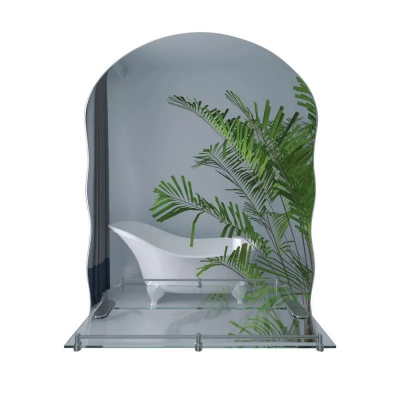 Зеркало настенное Zerix MIRRA MRZ02-600x850x105 прямоугольное с дугообразным верхом, фигурными бока