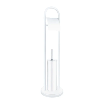 Єрш для підлоги з папероутримувачем Zerix KIT ME04 White (ZX4643)
