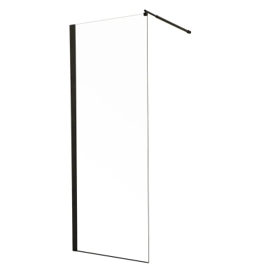 Душевая перегородка Mixxus Premium FLAT SP02-90x200-TR Black Walk-In прозрачное стекло 8мм (MI6855)
