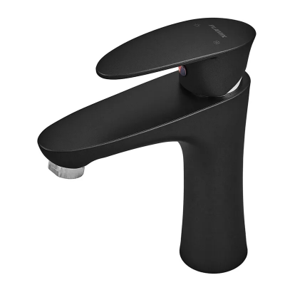 Смеситель для умывальника Plamix Cezar-001 SET Matte black (с подводкой) (PM0662)